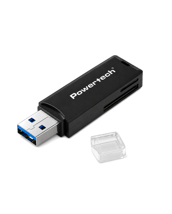 POWERTECH card reader PT-1605 για SD & micro SD, USB 3.0, 5Gbps, μαύρο