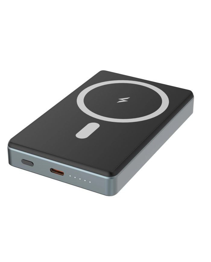 POWERTECH power bank PT-1377, 10000mah, magnetic wireless, 20W, γκρι