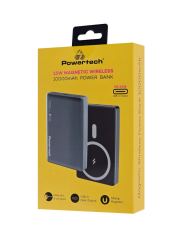 POWERTECH power bank PT-1377, 10000mah, magnetic wireless, 20W, γκρι