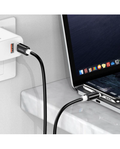 AKUSIGA καλώδιο USB-C σε USB-C KSC-998, σιλικόνης, 100W, 480Mbps, 1m, λευκό