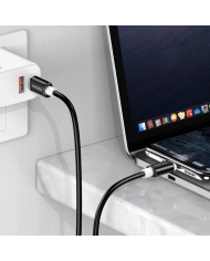AKUSIGA καλώδιο USB-C σε USB-C KSC-998, σιλικόνης, 100W, 480Mbps, 1m, λευκό