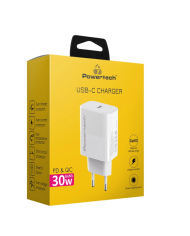POWERTECH φορτιστής τοίχου PT-1043, USB-C, PD QC3.0, 30W, λευκός