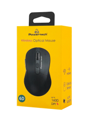 POWERTECH ασύρματο ποντίκι PT-1466, USB δέκτης, έως 1600DPI, μαύρο