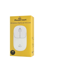 POWERTECH ασύρματο ποντίκι PT-1184, USB δέκτης, 1000DPI, λευκό