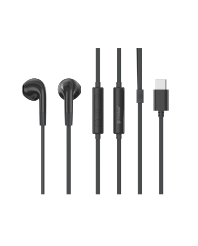 CELEBRAT earphones με μικρόφωνο G39, USB-C σύνδεση, 14mm, 1.2m, μαύρα