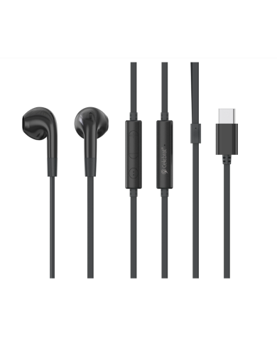 CELEBRAT earphones με μικρόφωνο G39, USB-C σύνδεση, 14mm, 1.2m, μαύρα