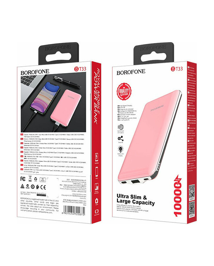Borofone BT33 Royal 10000mAh Ροζ