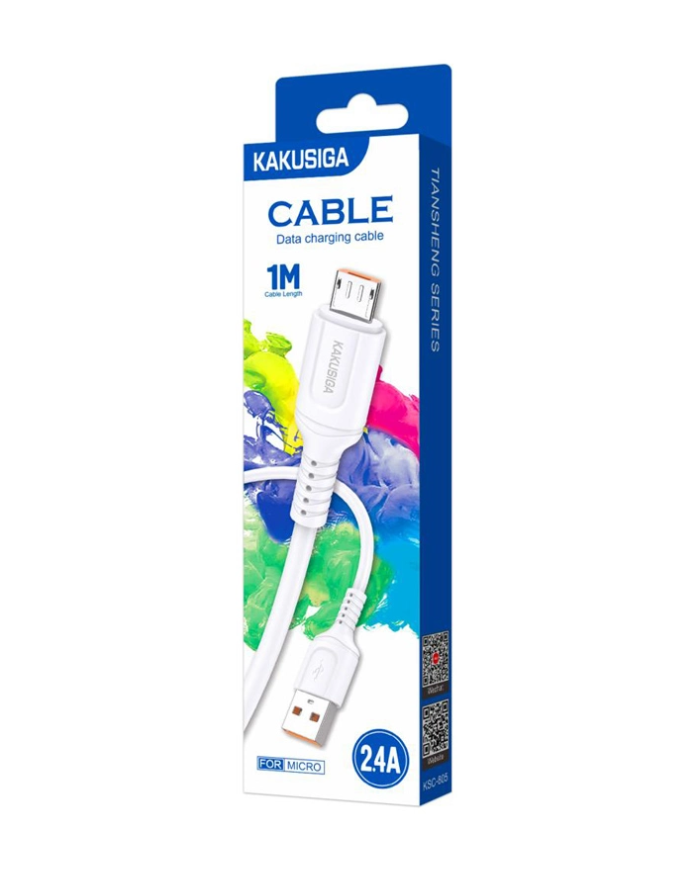 KAKUSIGA καλώδιο micro USB σε USB KSC-805, 2.4A, 480Mbps, 1m, λευκό