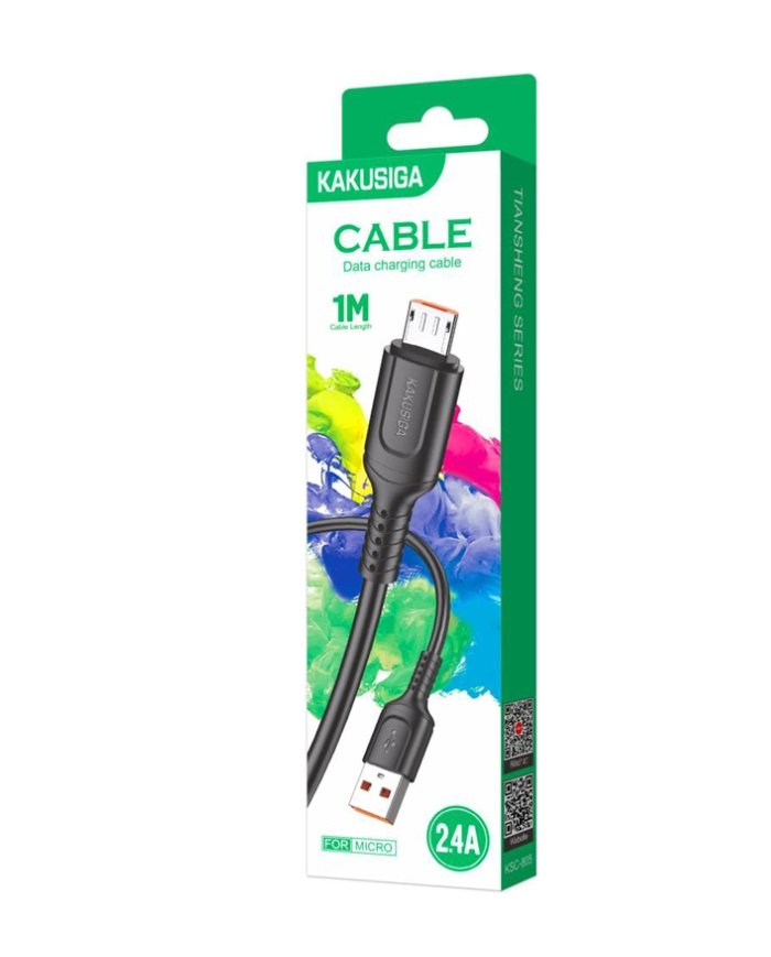 KAKUSIGA καλώδιο micro USB σε USB KSC-805, 2.4A, 480Mbps, 1m, μαύρο