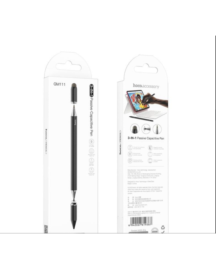 HOCO GM111 COOL DYNAMIC SERIES PEN, 3 ΣΕ 1, UNIVERSAL, ΜΑΥΡΟ