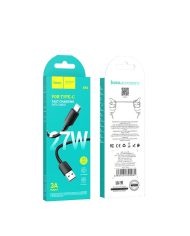 HOCO X96 HYPER, ΚΑΛΩΔΙΟ ΦΟΡΤΙΣΗΣ ΚΑΙ ΔΕΔΟΜΕΝΩΝ 27W, USB ΣΕ TYPE-C, 1m, ΜΑΥΡΟ