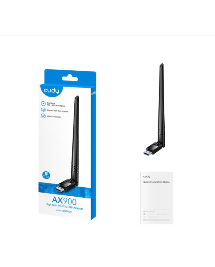 CUDY WU900H, AX900 WIFI 6, BLUETOOTH 5.4 USB ADAPTER