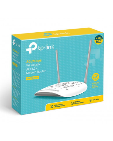TP-LINK Wi-Fi Modem Router TD-W8961N, ADSL2+ AnnexA, 300Mbps, Ver. 3.0