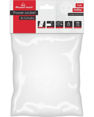 Powertech Πολύπριζο 5 Θέσεων με Διακόπτη και Καλώδιο 1.5m