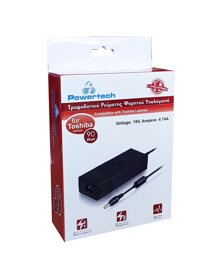 POWERTECH φορτιστής laptop για Toshiba, 90W, 19V