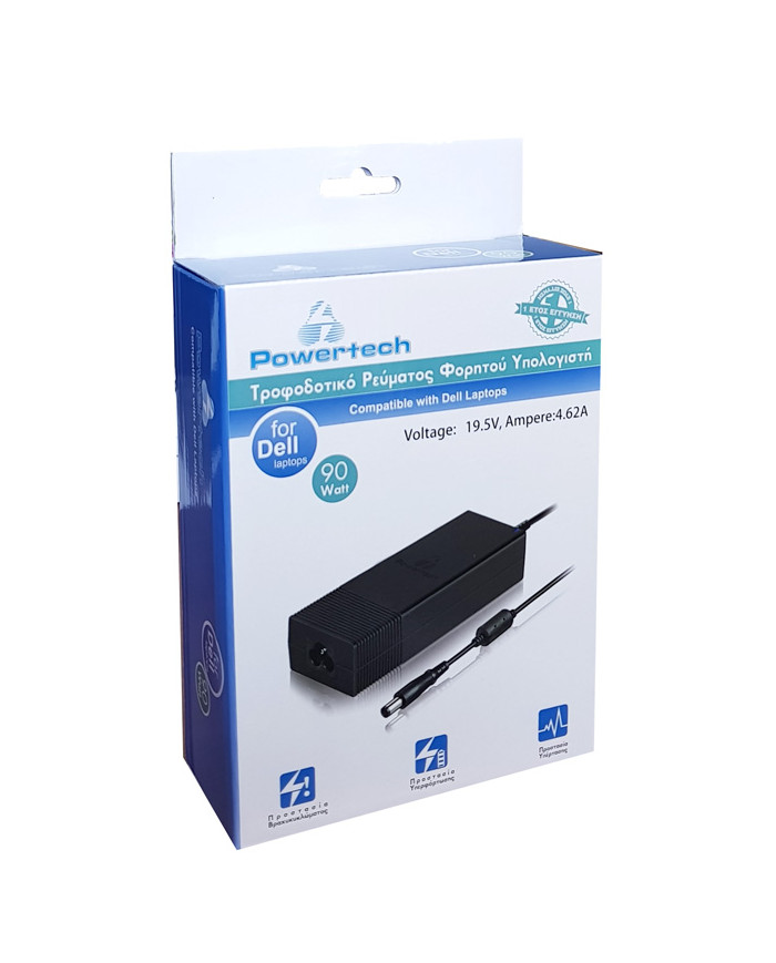 POWERTECH φορτιστής laptop PT-55 για Dell, 90W, 19.5V