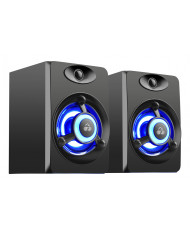 POWERTECH ηχεία Crystal sound PT-842, 2x 3W, 3.5mm, μαύρα