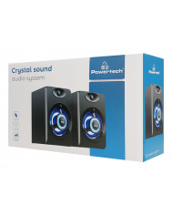POWERTECH ηχεία Crystal sound PT-842, 2x 3W, 3.5mm, μαύρα