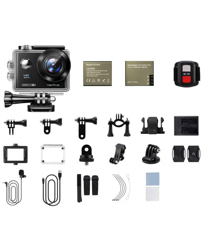 VANTOP action camera Μoment4U, 4K 30fps, 20MP, touch screen, μαύρη