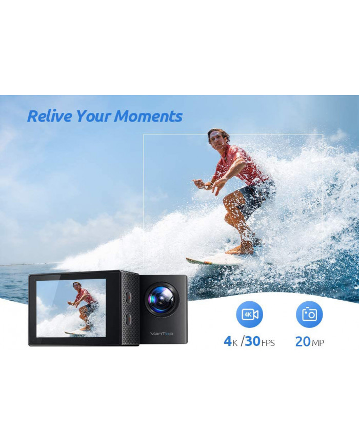 VANTOP action camera Μoment4U, 4K 30fps, 20MP, touch screen, μαύρη