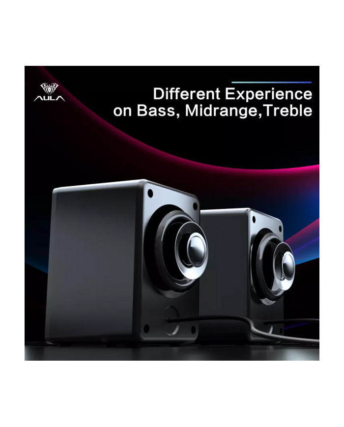 AULA gaming ηχεία N-108, 2x 3W, RGB, USB/3.5mm, μαύρα