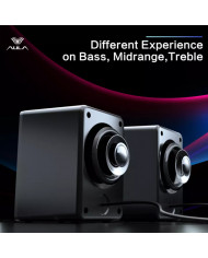 AULA gaming ηχεία N-108, 2x 3W, RGB, USB/3.5mm, μαύρα