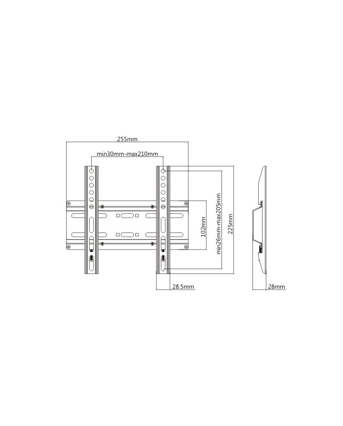 BRATECK επιτοίχια βάση KL25-22F, για οθόνη 23-42", έως 35kg