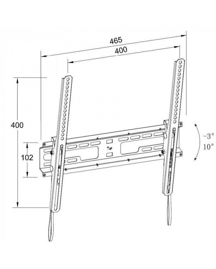 Βάση TLS60 23"-60" Μαύρη Ρυθμιζόμενη με κορδόνι Well TVS-LCD-TLS60-WL