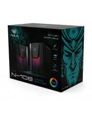AULA gaming ηχεία N-108, 2x 3W, RGB, USB/3.5mm, μαύρα