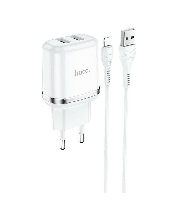 Hoco Lightning Cable & 2x USB Wall Adapter Λευκό