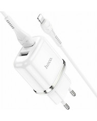 Hoco Lightning Cable & 2x USB Wall Adapter Λευκό