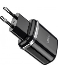 Hoco micro USB Cable & 2x USB-A Wall Adapter Μαύρο (N4 Aspiring)