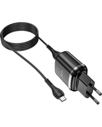 Hoco micro USB Cable & 2x USB-A Wall Adapter Μαύρο (N4 Aspiring)