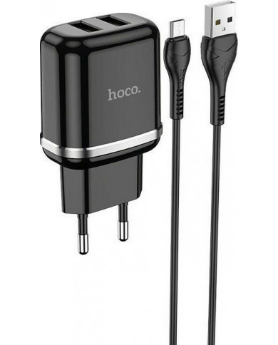 Hoco micro USB Cable & 2x USB-A Wall Adapter Μαύρο (N4 Aspiring) Hoco micro USB Cable & 2x USB-A Wall Adapter Μαύρο (N4 Aspiring)