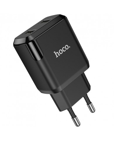 Φορτιστής Ταξιδίου Hoco N7 Speedy με 2 Εξόδους Φόρτισης USB 5V 2.1A Μαύρος