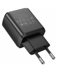 Φορτιστής Ταξιδίου Hoco N7 Speedy με 2 Εξόδους Φόρτισης USB 5V 2.1A Μαύρος