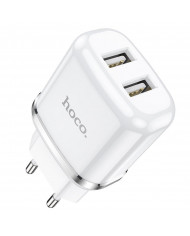 Φορτιστής Ταξιδίου Hoco N4 Aspiring με 2 Εξόδους Φόρτισης USB 5V 2.4A Λευκός