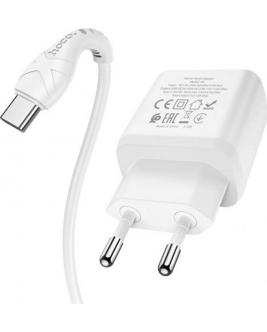 Hoco USB-C Cable & USB-C/USB-A Wall Adapter Λευκό (N5 Favor)