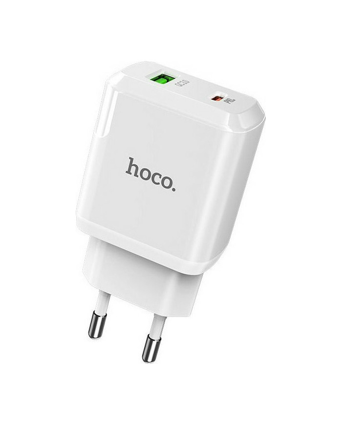 Hoco USB-C Cable & USB-C/USB-A Wall Adapter Λευκό (N5 Favor)