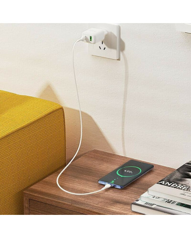 Hoco USB-C Cable & USB-C/USB-A Wall Adapter Λευκό (N5 Favor)