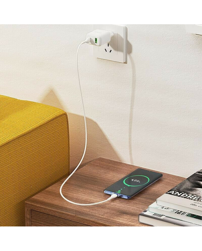 Hoco USB-C Cable & USB-C/USB-A Wall Adapter Λευκό (N5 Favor)
