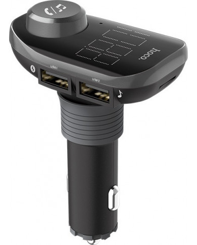 Φορτιστής Αυτοκινήτου Hoco E45 Happy Route με Wireless FM Transmitter και 2 USB Θύρες Μαύρος