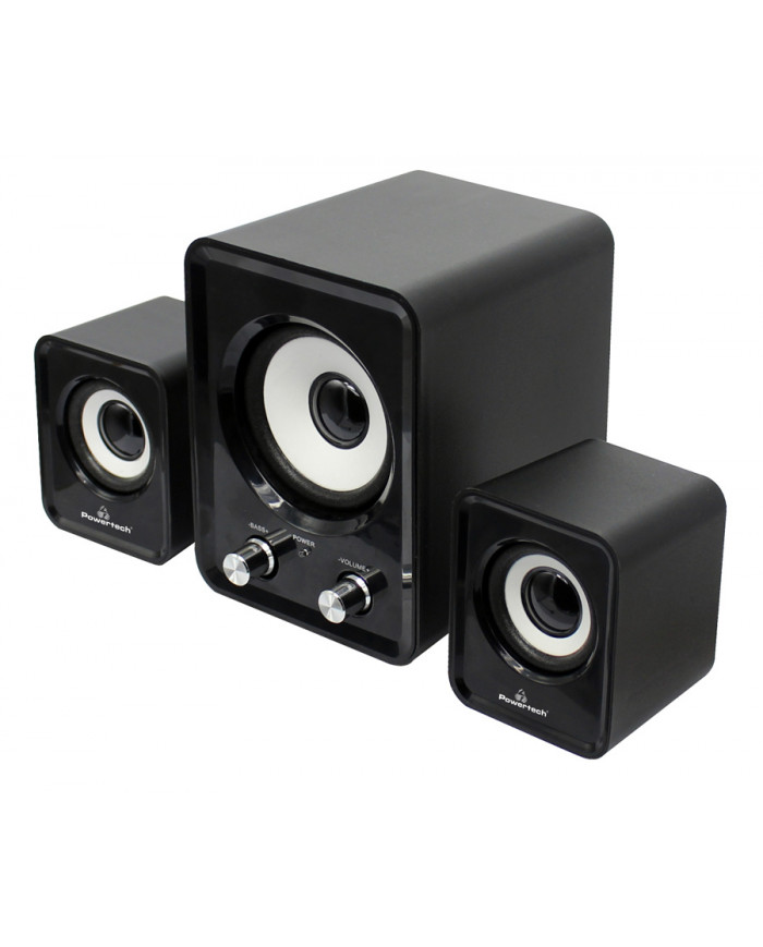 POWERTECH ηχεία Essential sound ,2.1, 5W + 2x 3W, 3.5mm, μαύρα