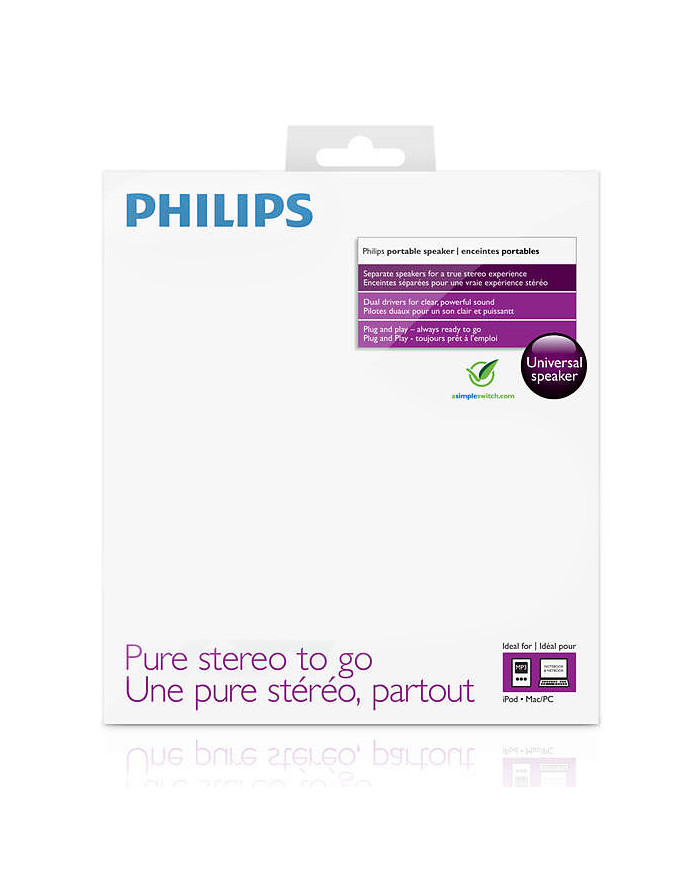 POWERTECH MP3 Player με Philips φορητά παθητικά ηχεία SBP1120, μαύρο