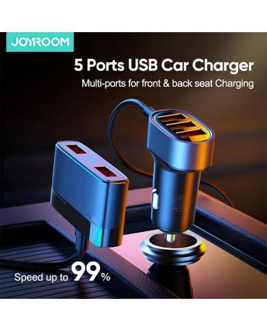 Joyroom Φορτιστής Αυτοκινήτου Μαύρος JR-CL03 6.2A με Θύρες: 5xUSB