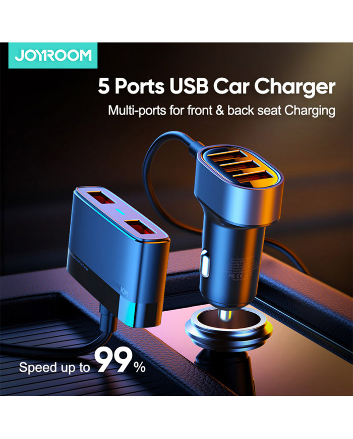 Joyroom Φορτιστής Αυτοκινήτου Μαύρος JR-CL03 6.2A με Θύρες: 5xUSB