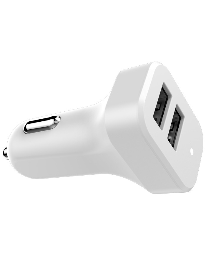 Powertech Φορτιστής Αυτοκινήτου Λευκός PT-799 2.1A με Θύρες: 2xUSB