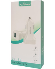 Powertech Φορτιστής Αυτοκινήτου Λευκός PT-799 2.1A με Θύρες: 2xUSB