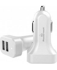Powertech Φορτιστής Αυτοκινήτου Λευκός PT-799 2.1A με Θύρες: 2xUSB