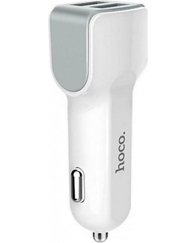 Hoco Φορτιστής Αυτοκινήτου Λευκός Z23 2.4A Γρήγορης Φόρτισης με Θύρες: 2xUSB